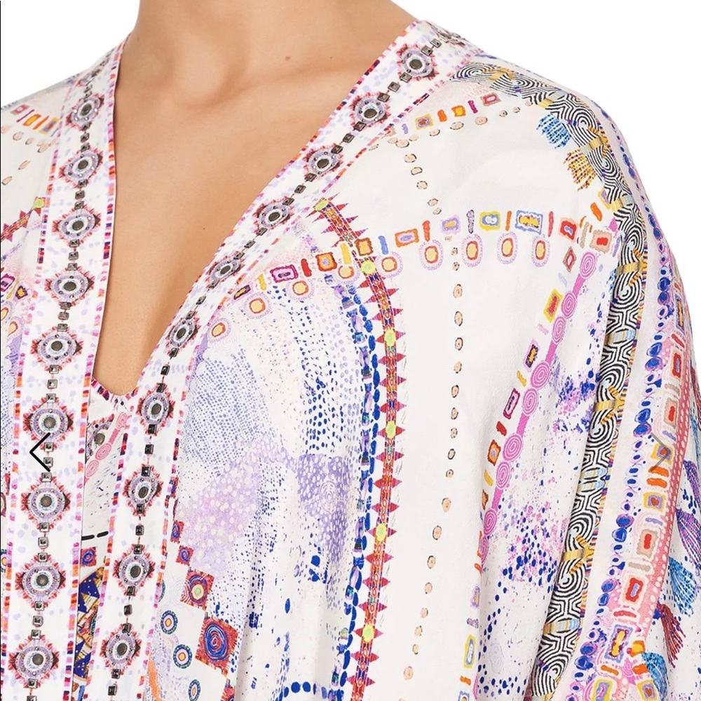 Camilla draped high low layer, silk, one size